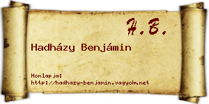 Hadházy Benjámin névjegykártya