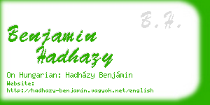 benjamin hadhazy business card